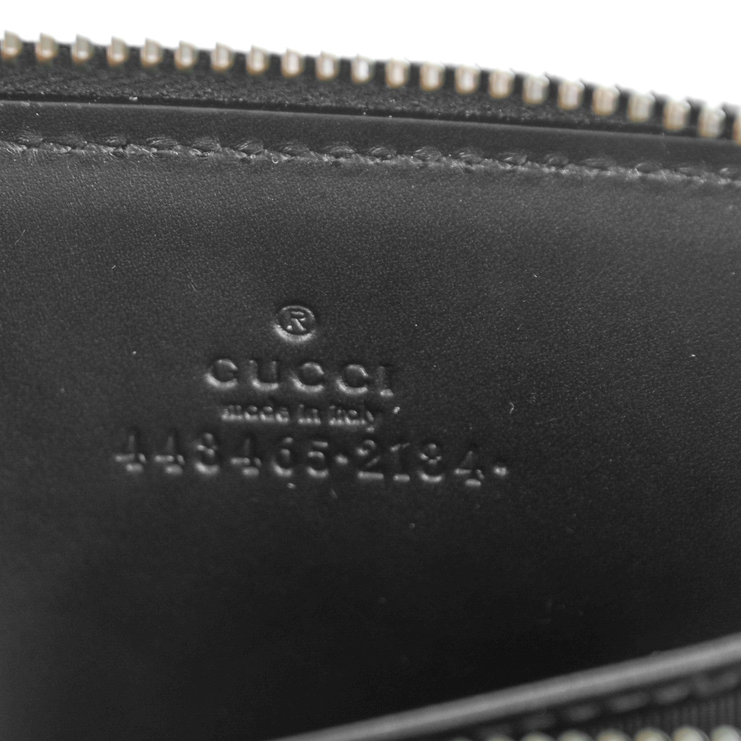 Gucci Calfskin GucciGhost Zip Around Card Case Black New Acquamarine 7 of 7