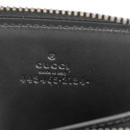 Gucci Calfskin GucciGhost Zip Around Card Case Black New Acquamarine 7 of 7
