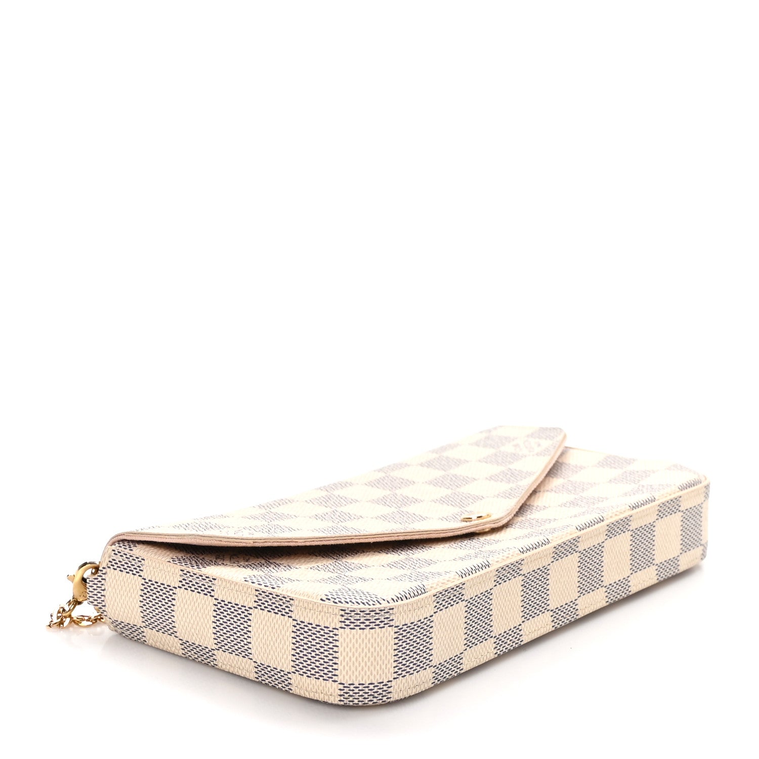 Louis Vuitton Damier Azur Pochette Felicie Chain Wallet Rose Ballerine 5 of 12