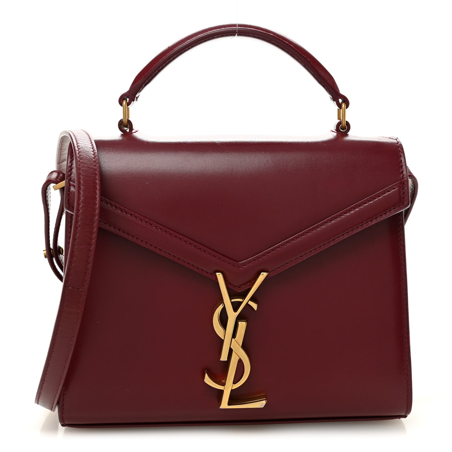 Calfskin Mini Classic Monogram Cassandra Top Handle New Dark Bordeaux