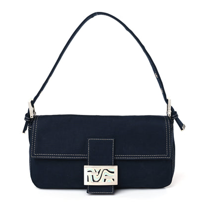 Fendi Denim Baguette Blue 1 of 8