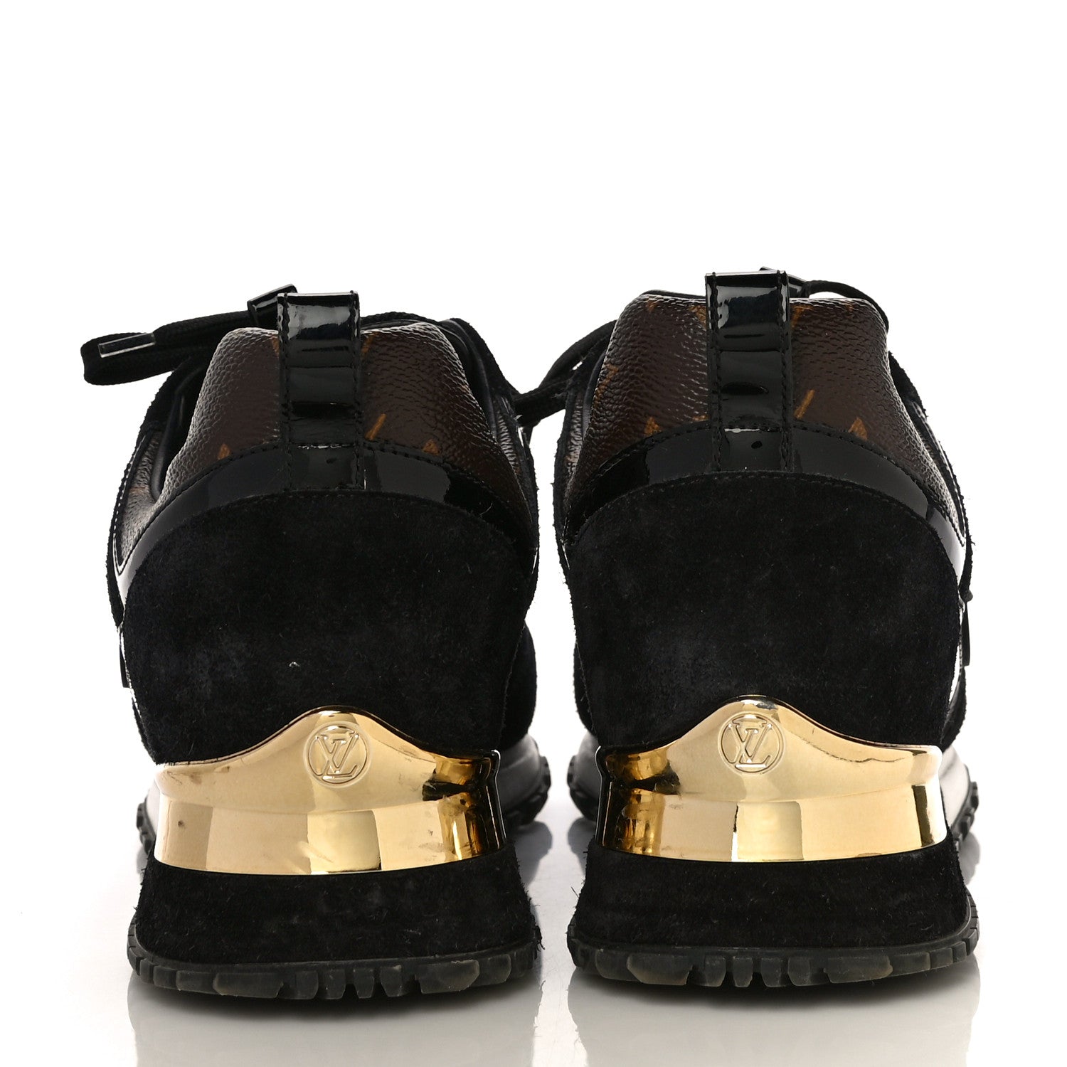 Louis Vuitton Suede Monogram Run Away Sneakers 37.5 Black 6 of 18