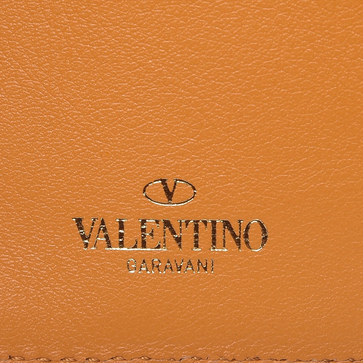 Calfskin Rockstud Continental Wallet Mandarin Sorbet