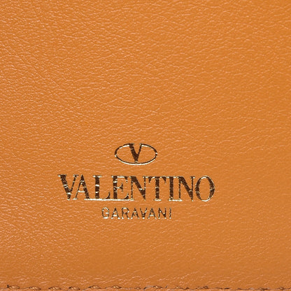 Valentino Garavani Calfskin Rockstud Continental Wallet Mandarin Sorbet 7 of 8