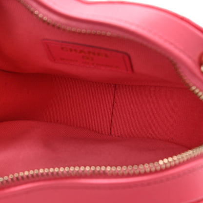 Chanel Lambskin Quilted CC In Love Heart Clutch With Chain Pink 5 of 11