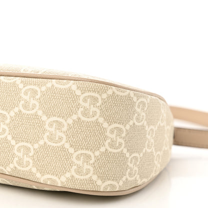 Gucci GG Supreme Monogram Textured Dollar Calfskin Small Ophidia Hobo Beige Mystic White Oatmeal 10 of 11