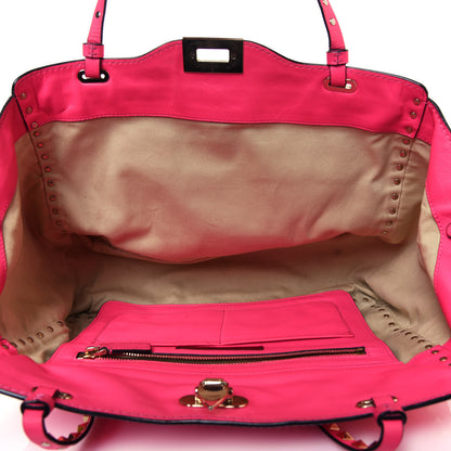 Valentino Garavani Vitello Medium Rockstud Tote Fuxia Fluo 6 of 19