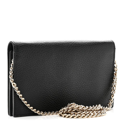 Gucci Dollar Calfskin Medium Betty Chain Wallet Black 3 of 10