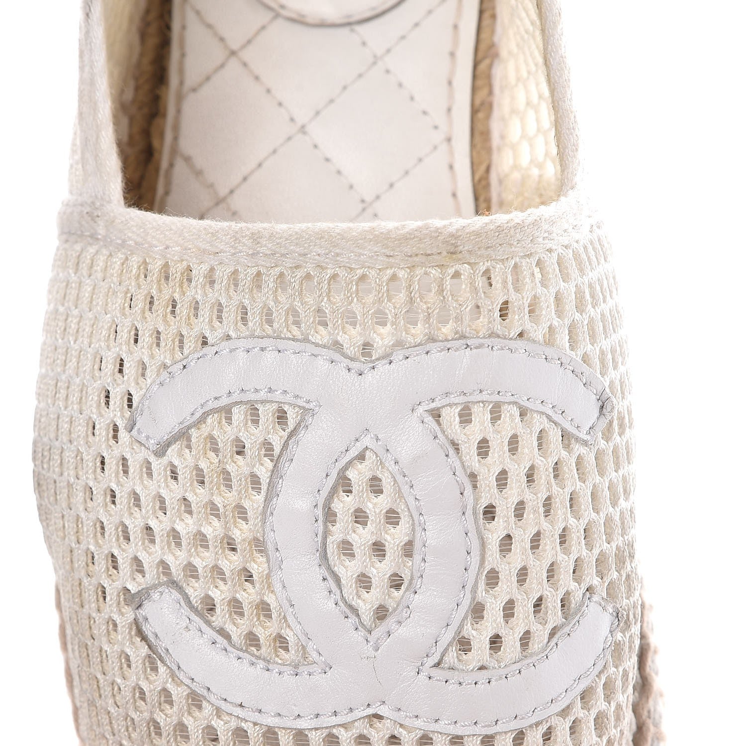Chanel Mesh Lambskin Espadrilles 42 White Black 11 of 13