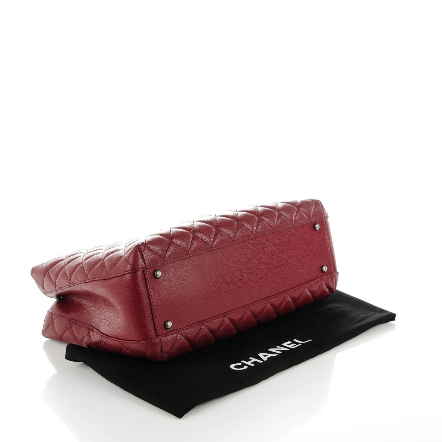Caviar Quilted City Shopping Tote Burgundy