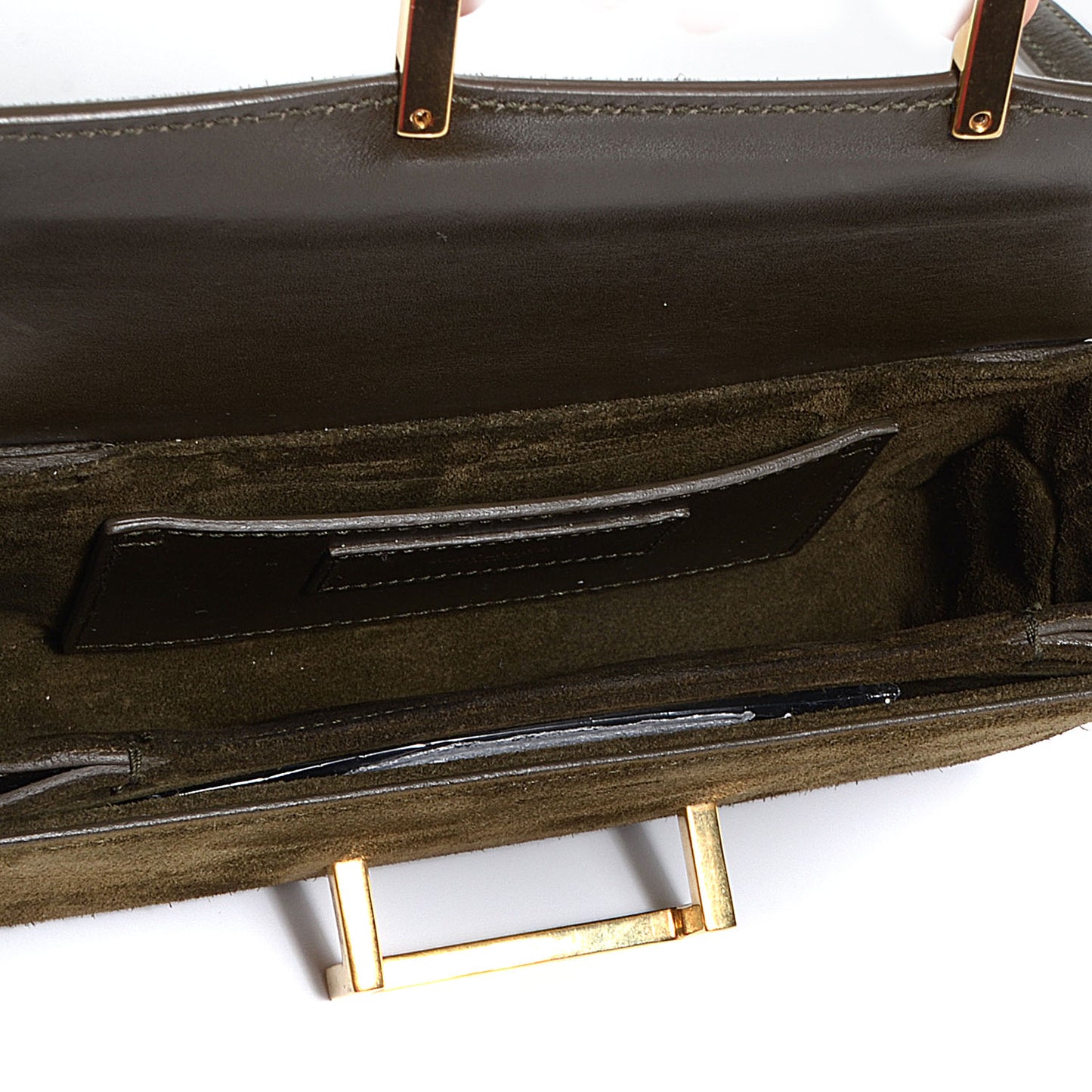 Suede Small Lulu Crossbody Bag Kaki