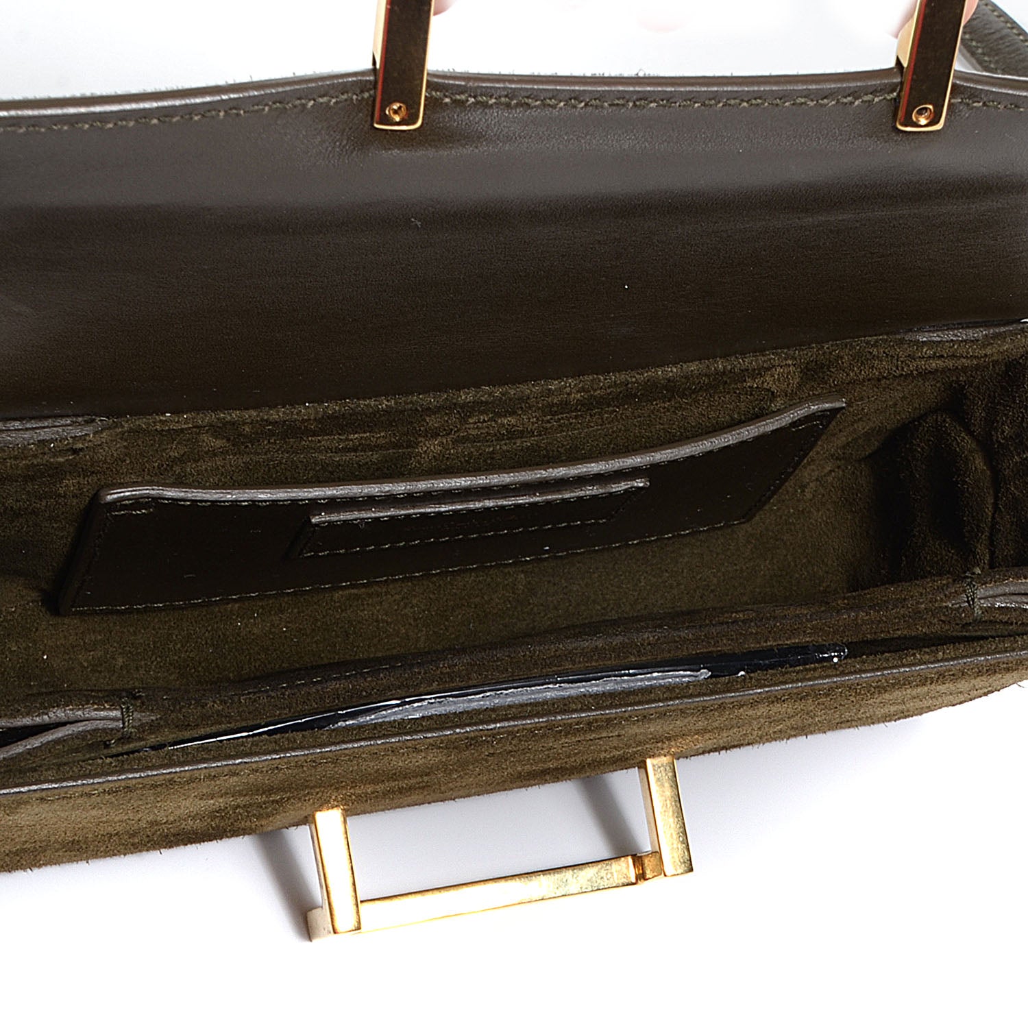 Saint Laurent Suede Small Lulu Crossbody Bag Kaki 5 of 9