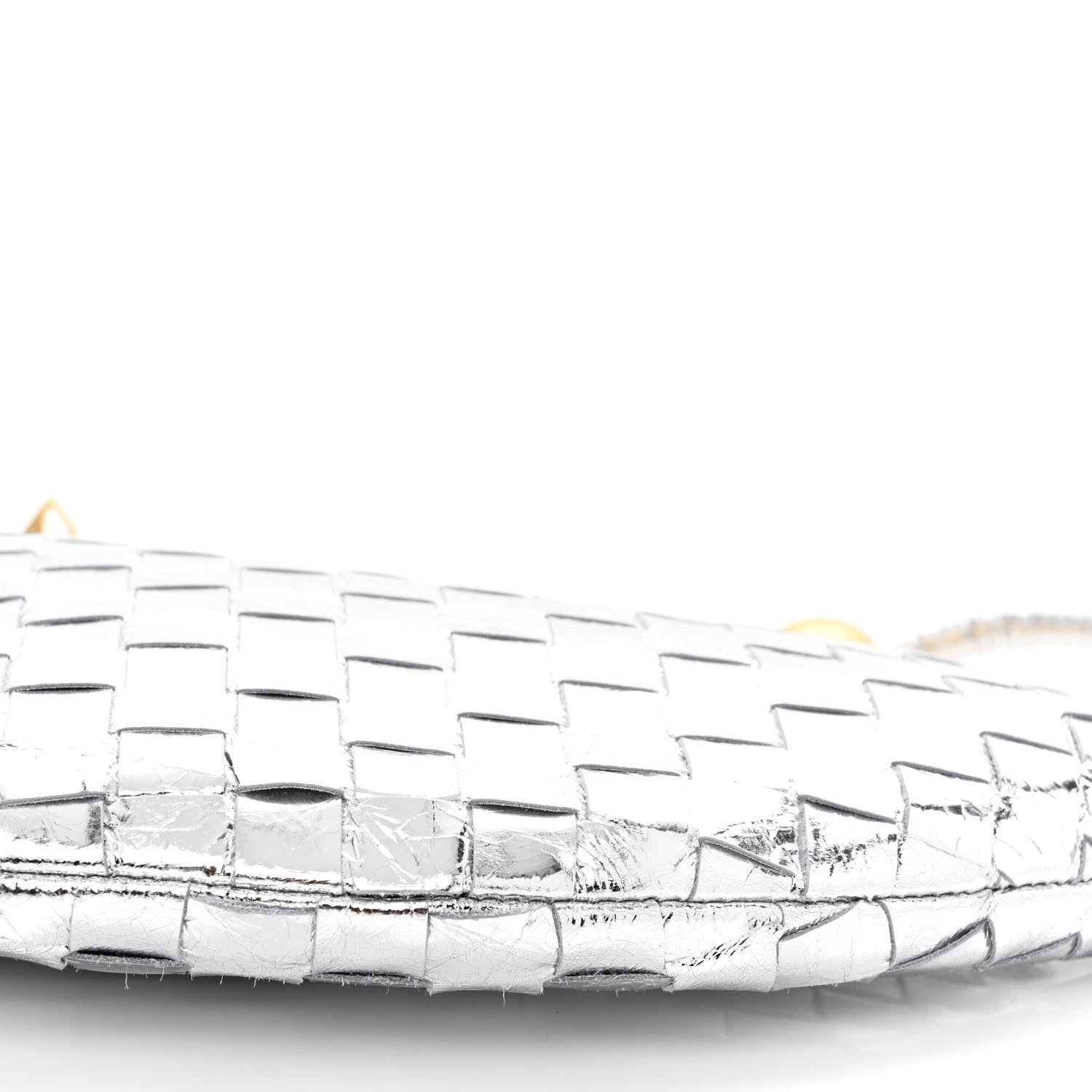 Bottega Veneta Metallic Nappa Intrecciato Medium Turn Pouch Silver 10 of 10