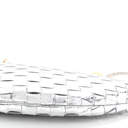 Bottega Veneta Metallic Nappa Intrecciato Medium Turn Pouch Silver 10 of 10