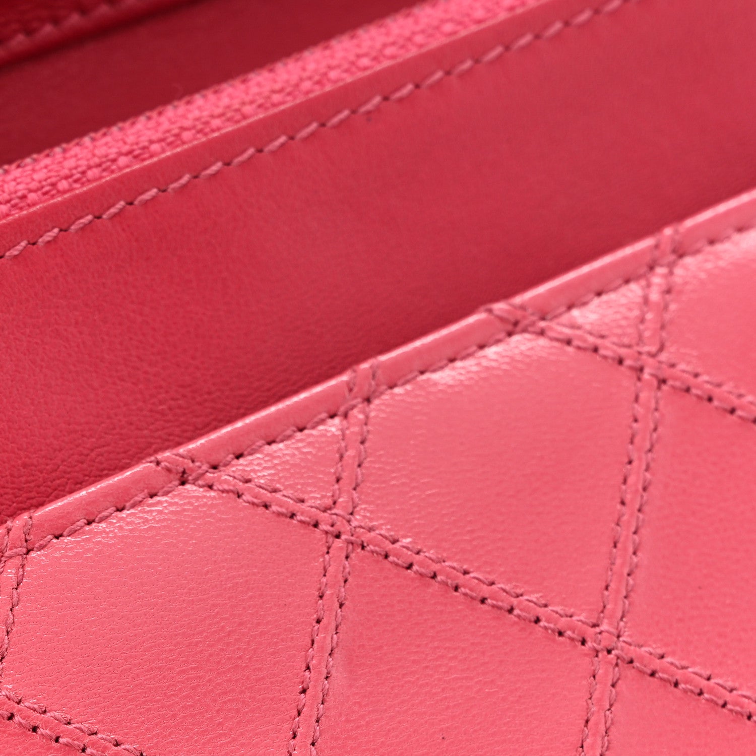 Chanel Lambskin Diamond Stitched Wallet On Chain WOC Pink 14 of 15