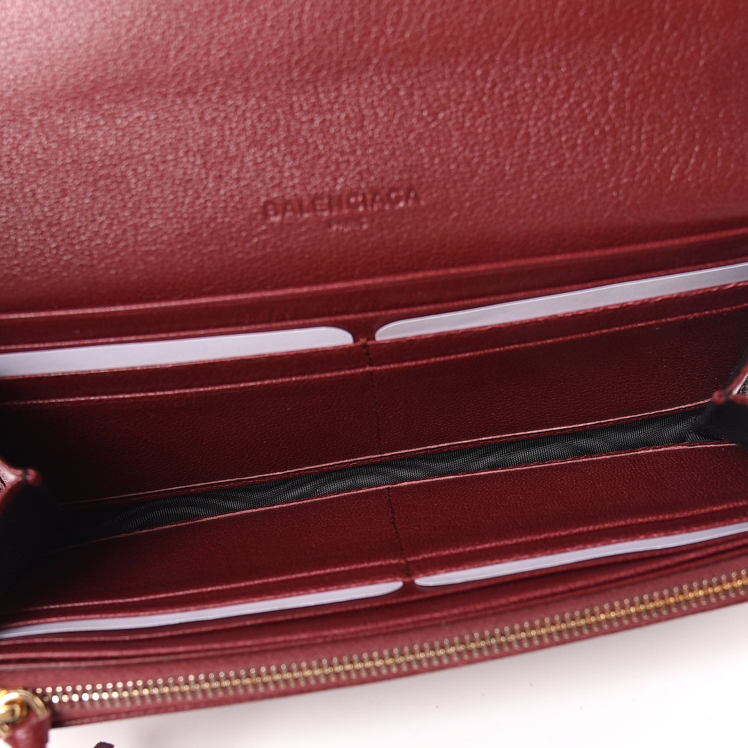 Balenciaga Chevre Gold Metallic Edge Hardware Money Wallet Bordeaux 5 of 6