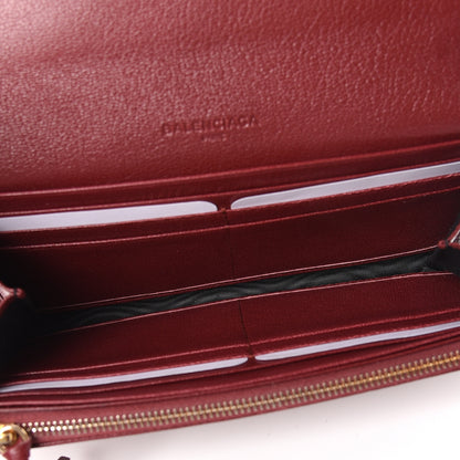 Balenciaga Chevre Gold Metallic Edge Hardware Money Wallet Bordeaux 5 of 6