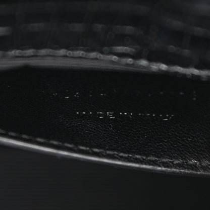 Saint Laurent Calfskin Crocodile Embossed Medium Classic Monogram Kate Tassel Satchel Black 8 of 9