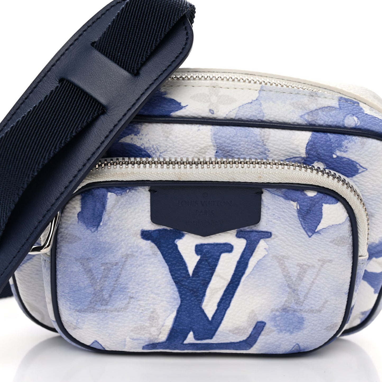 Monogram Watercolor Outdoor Pouch Blue