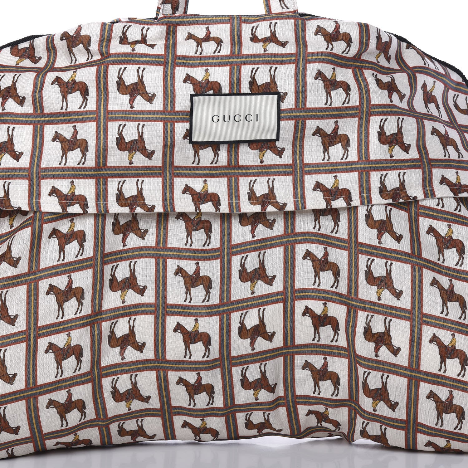 Gucci Equestrian Print Canvas Garment Weekend Travel Bag 6 of 9