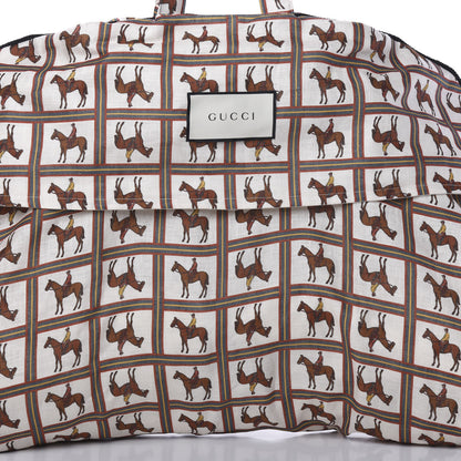 Gucci Equestrian Print Canvas Garment Weekend Travel Bag 6 of 9