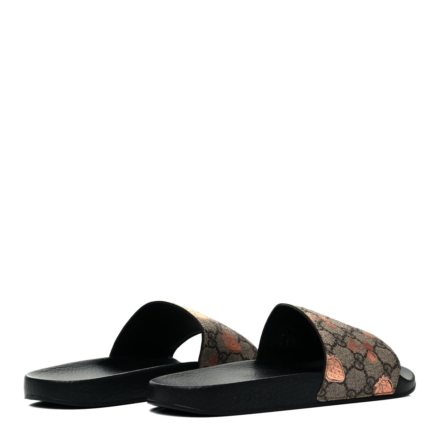 GG Supreme Monogram Berry Womens Slide Sandals 40 Beige Light Copper