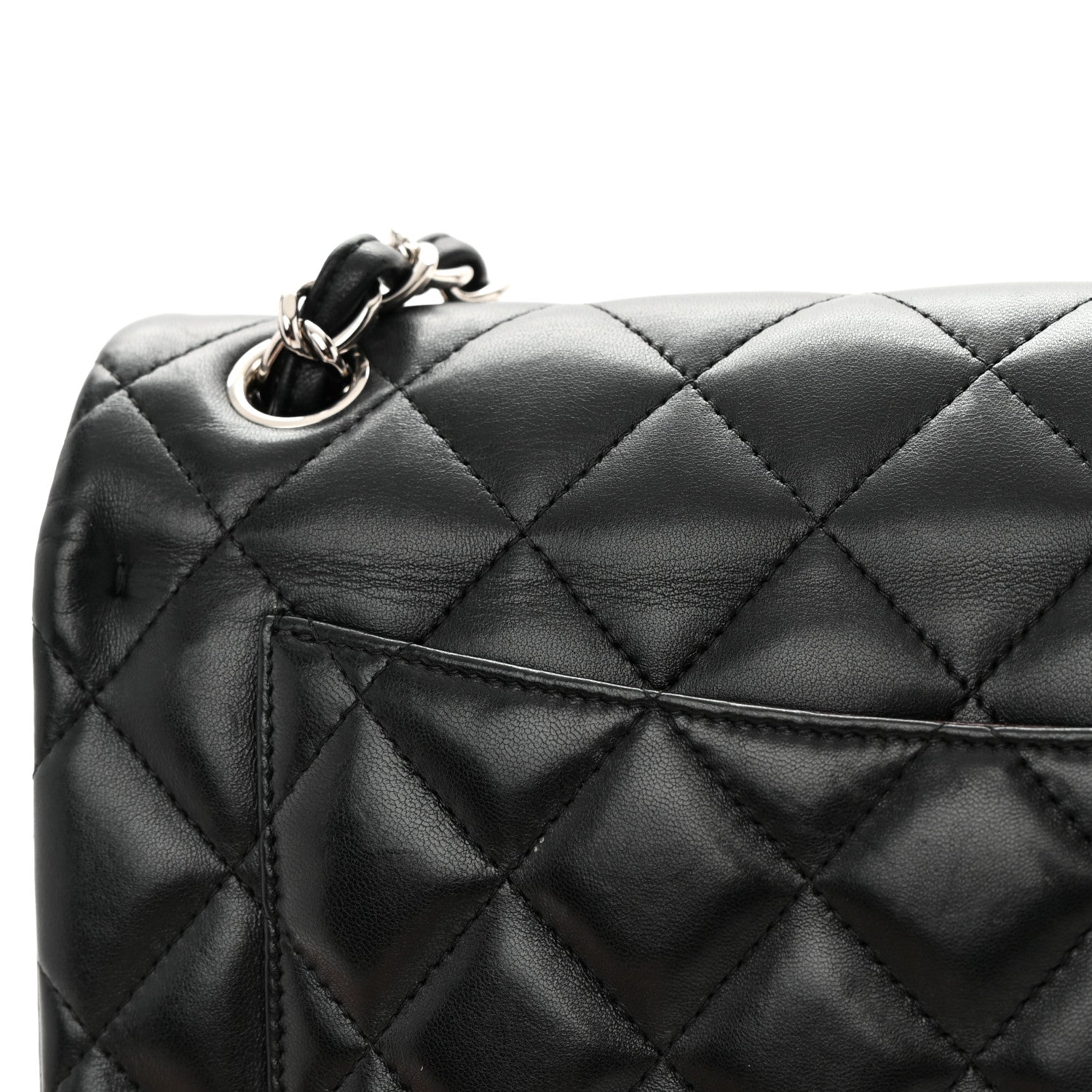 Chanel Lambskin Quilted Jumbo Double Flap Black 18 of 19