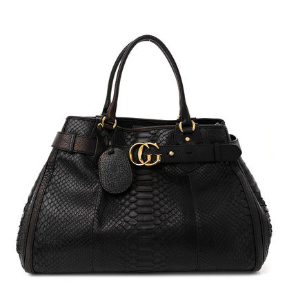 Gucci Snakeskin Large GG Running Tote Black 1 of 18