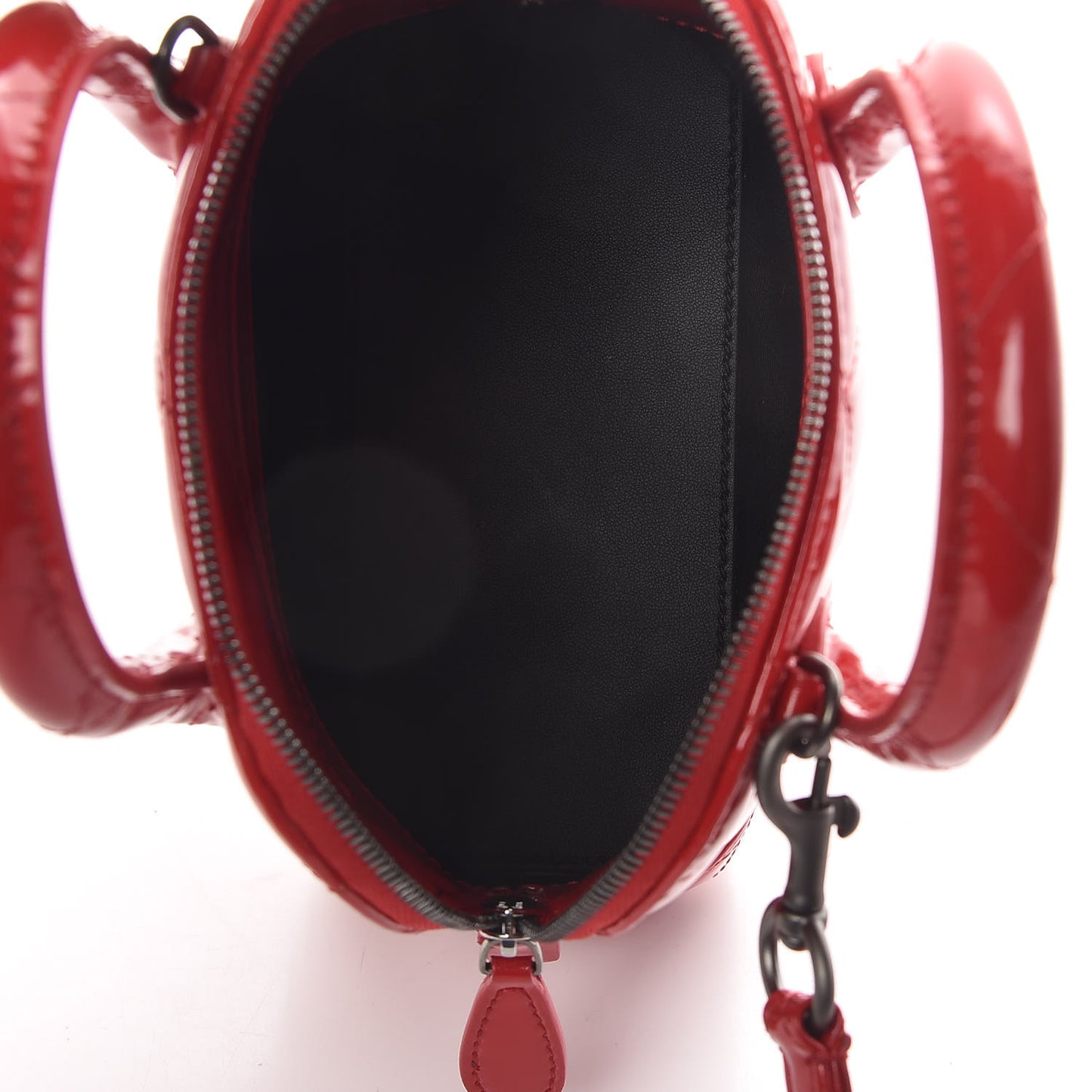 Patent Quilted XXS Ville Top Handle Bag Red