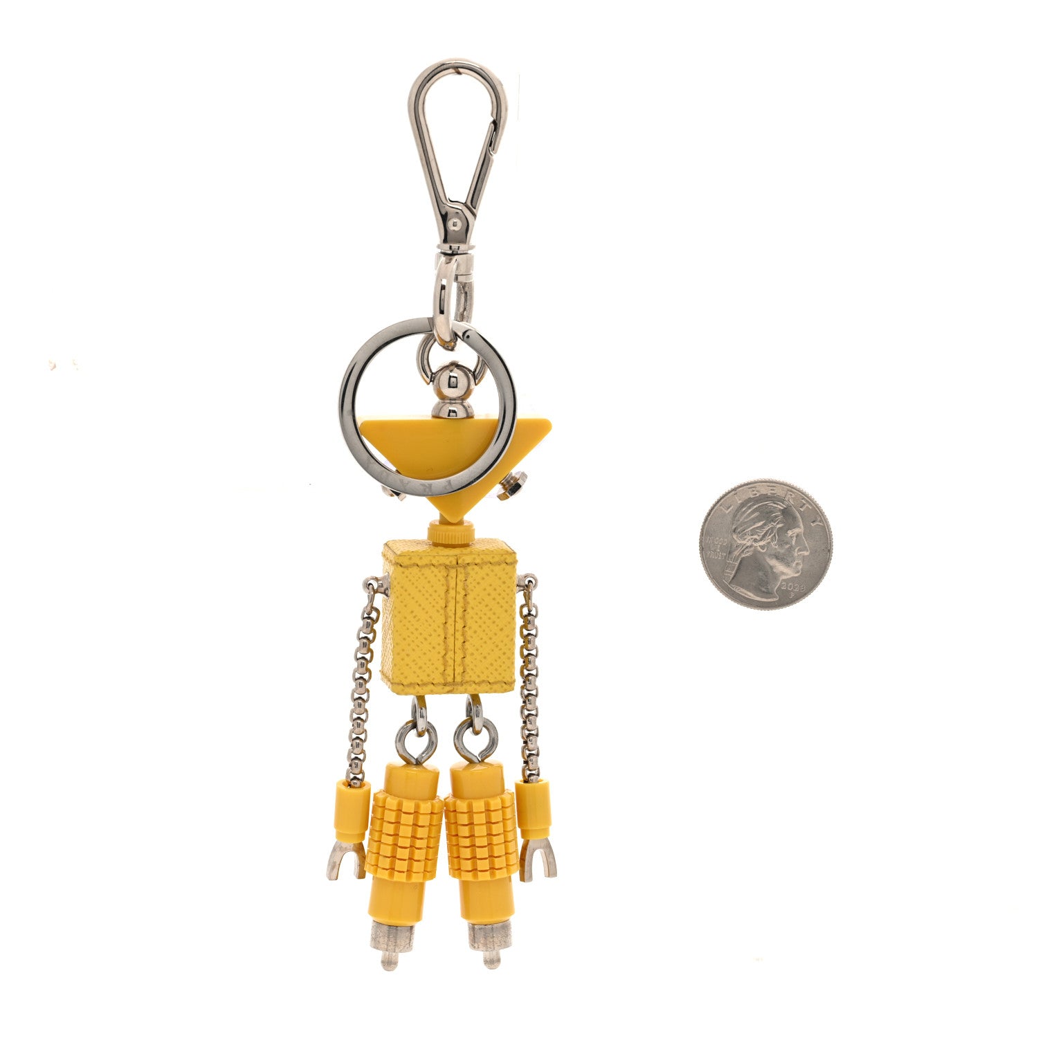 Prada Saffiano Edward Robot Trick Keychain Sunny Yellow 2 of 3