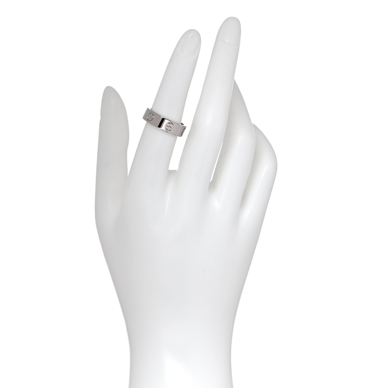 Cartier 18K White Gold 5.5mm LOVE Ring 53 6.5 4 of 8