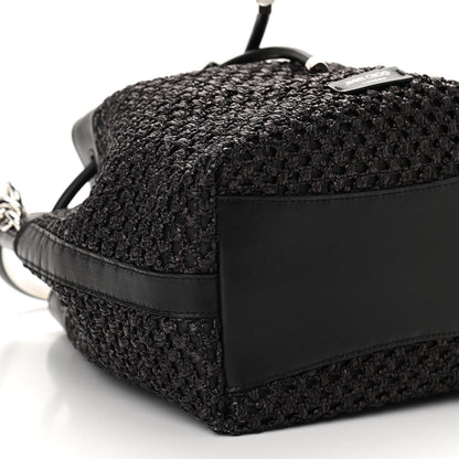Jimmy Choo Raffia Net Bon Bon Bag Black 8 of 9
