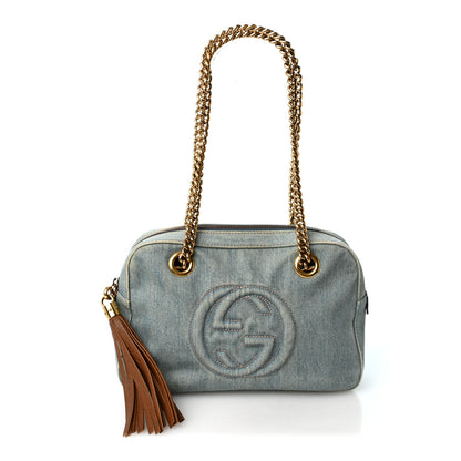 Gucci Denim Small Soho Bowler Blue 1 of 10