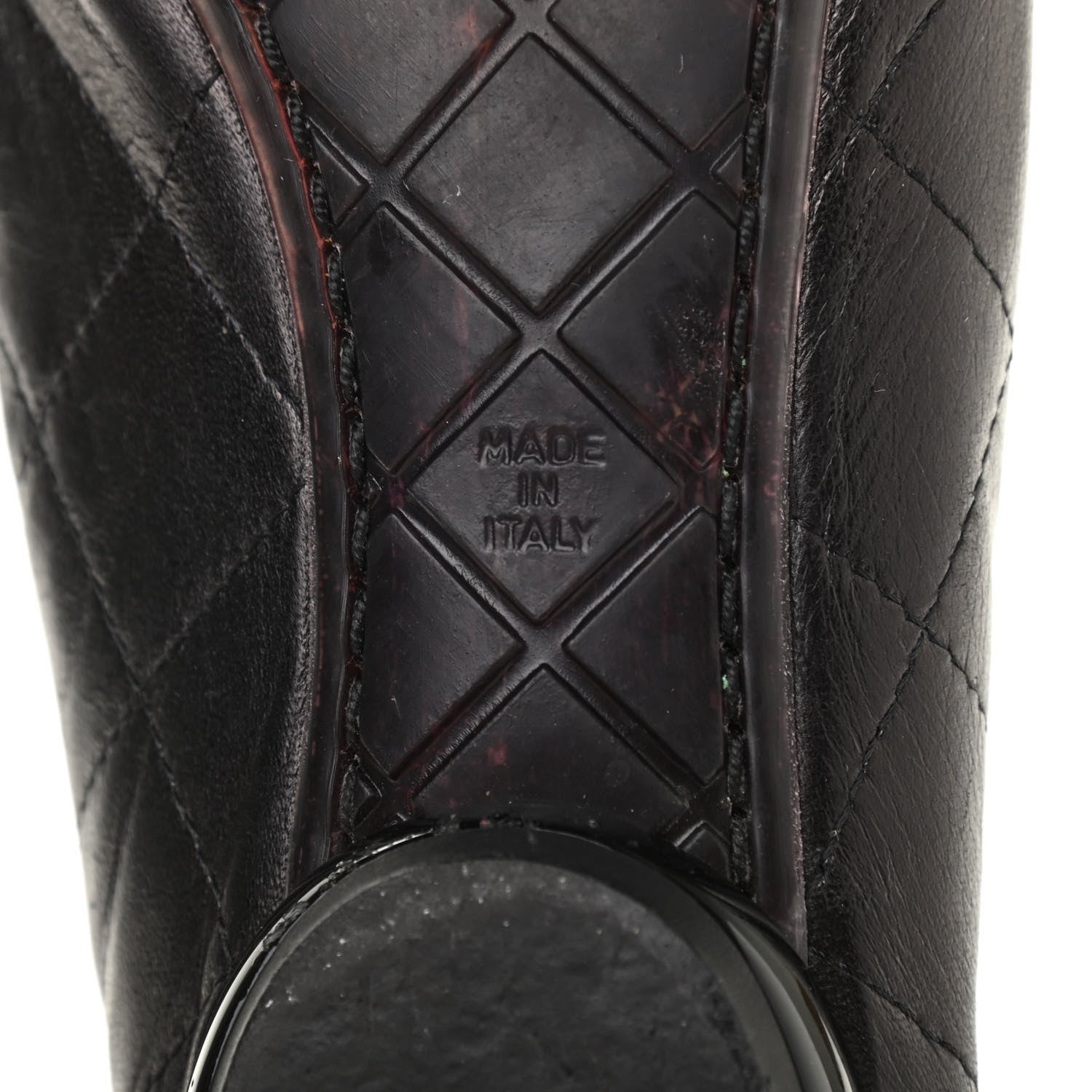 Chanel Lambskin Quilted Cambon Ballerina Flats 38 Black 7 of 11