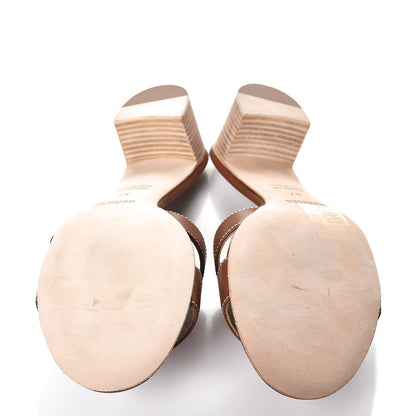 Hermes Calfskin Oasis Sandals 37 Gold 5 of 9