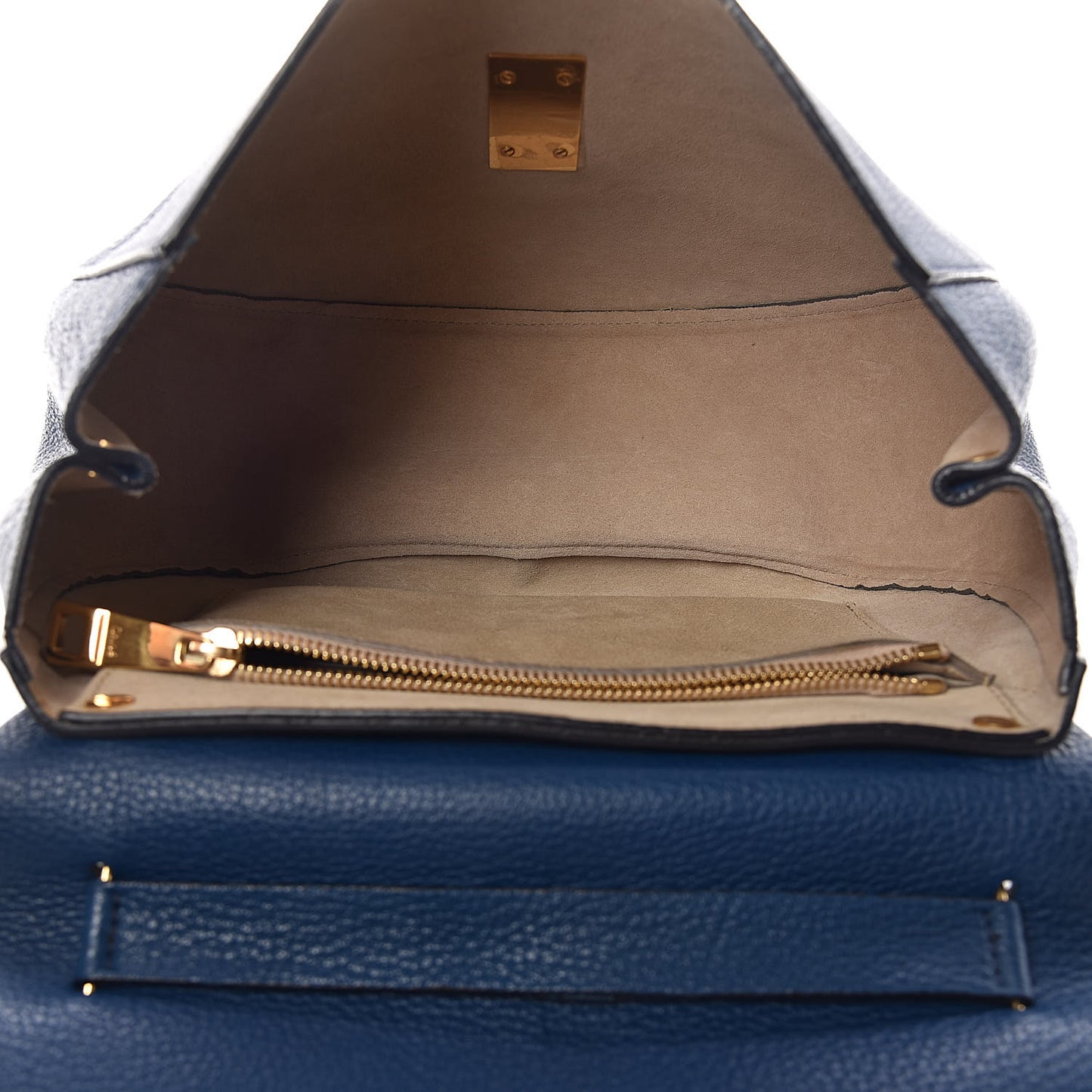 Grained Lambskin Large Drew Shoulder Bag Factory Blue