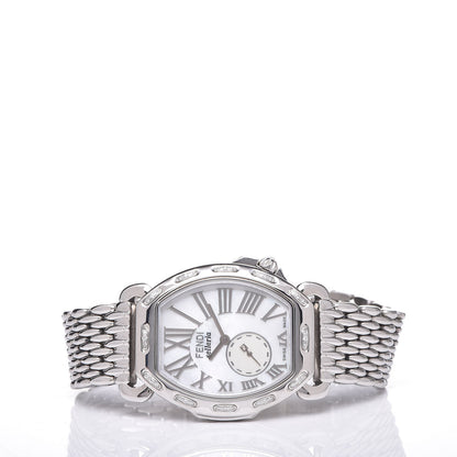 Fendi Stainless Steel Diamond Mother of Pearl 34mm Selleria Tonneau Quartz Watch 3 of 9