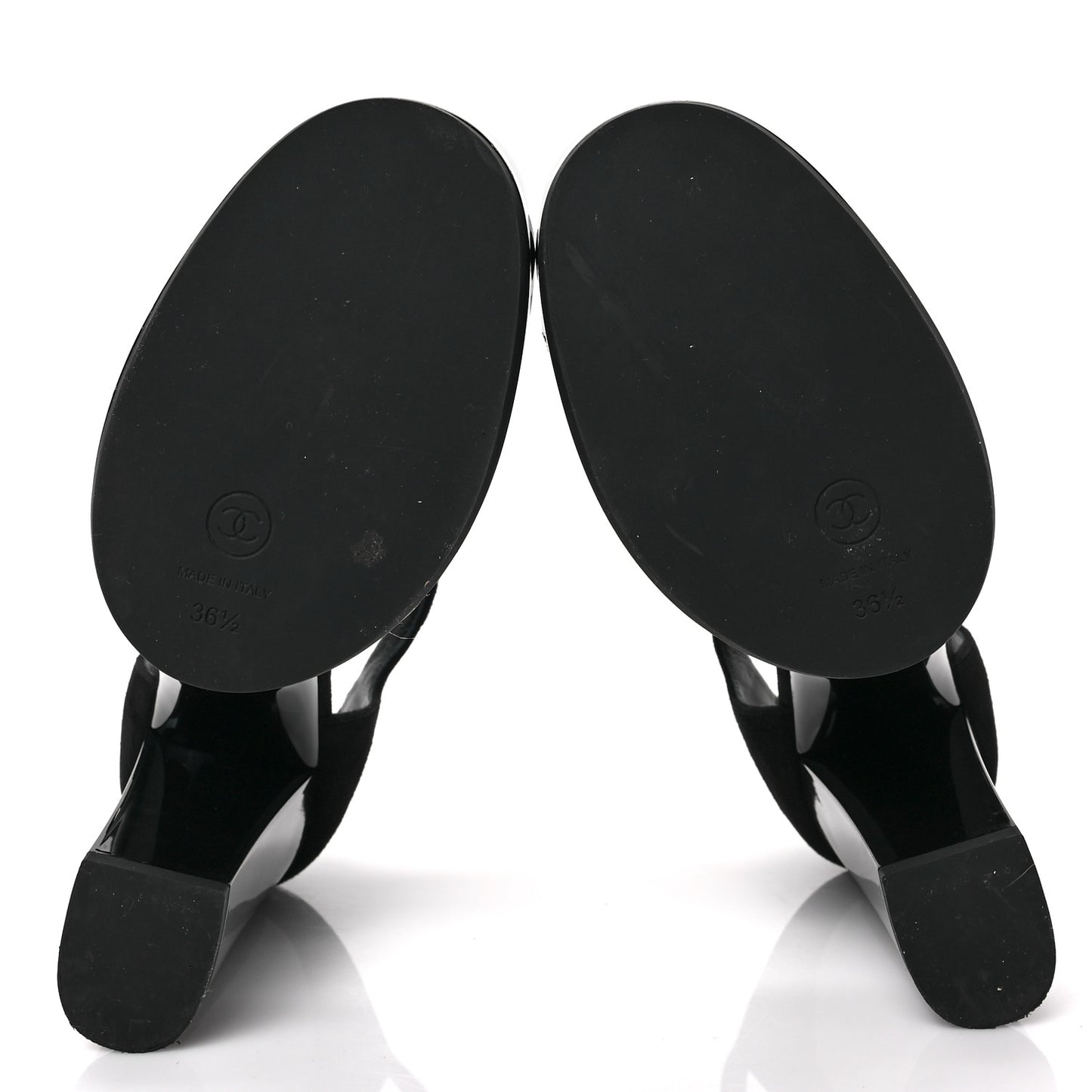Patent Suede CC Platform Pumps 36.5 Black