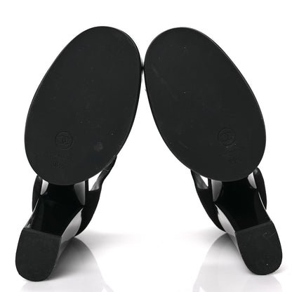 Chanel Patent Suede CC Platform Pumps 36.5 Black 5 of 8