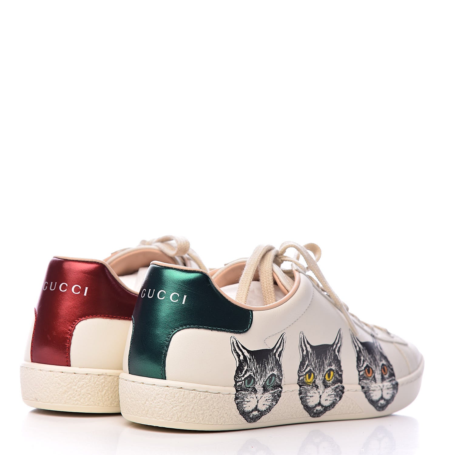 Gucci Calfskin Mystic Cat Print Womens Ace Sneakers 40 White 4 of 12