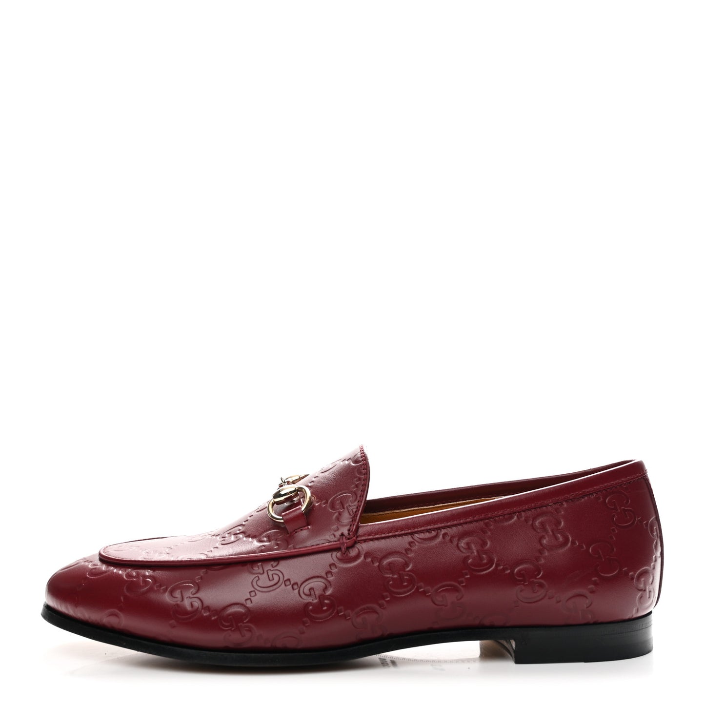 Betis Glamour Calfskin Guccissima Womens Jordaan Loafers 37.5 Rosso Ancora
