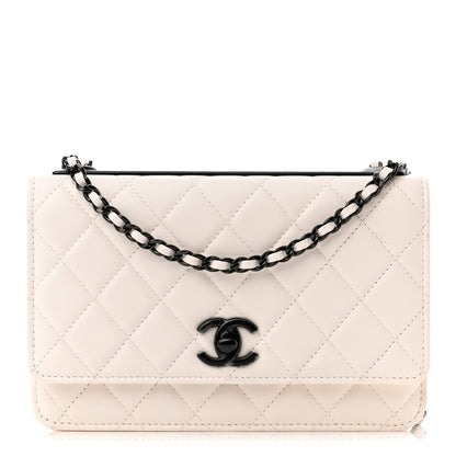 Chanel Lambskin Quilted Trendy CC Wallet On Chain WOC White 1 of 12