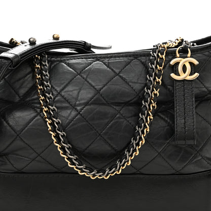 Chanel Aged Calfskin Quilted Medium Gabrielle Hobo Black 8 of 10