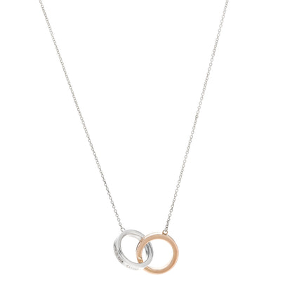 Tiffany Sterling Silver 18K Rose Gold 1837 Interlocking Circles Pendant Necklace 1 of 5
