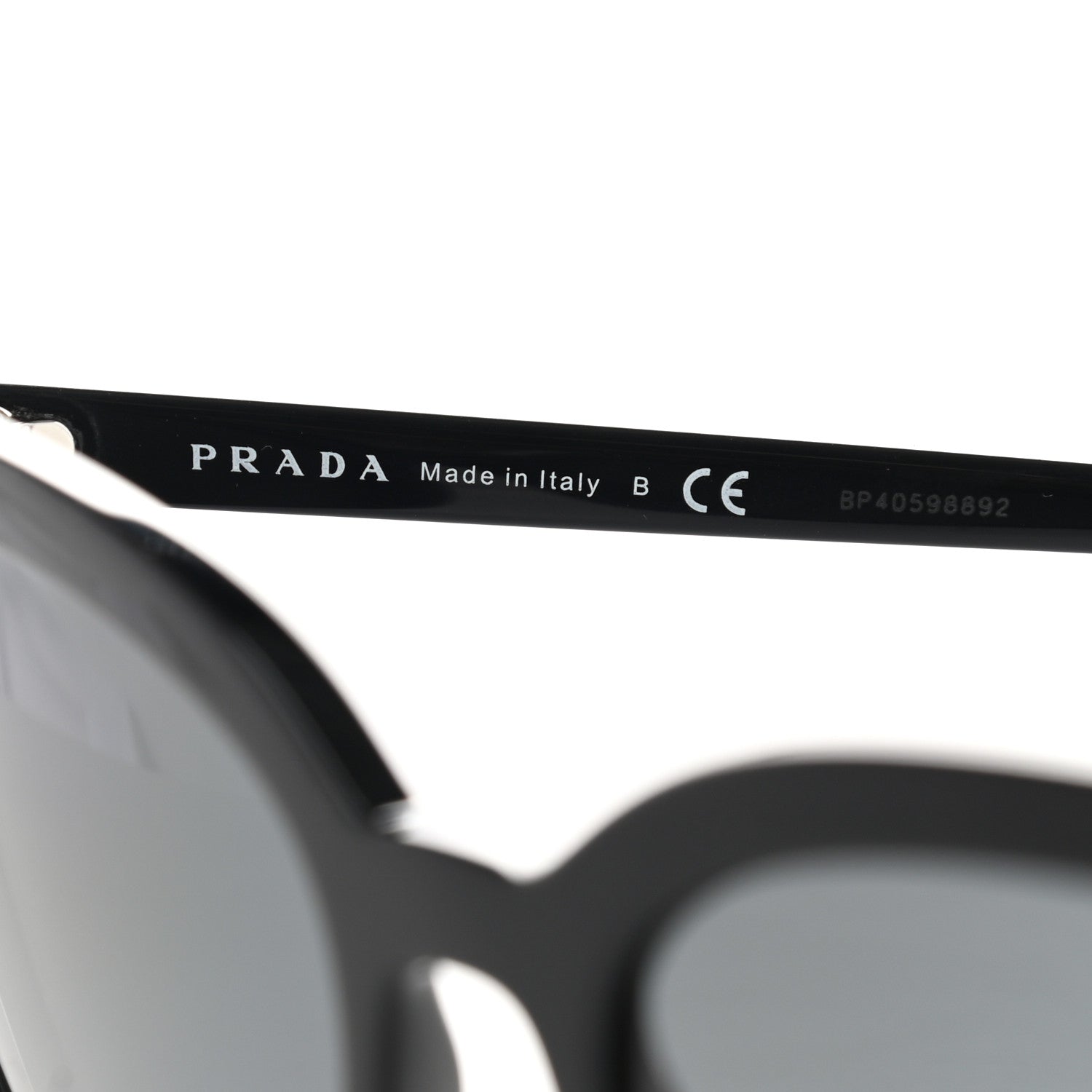 Prada Acetate Pillow Cat Eye Sunglasses SPR 03X Black 6 of 8