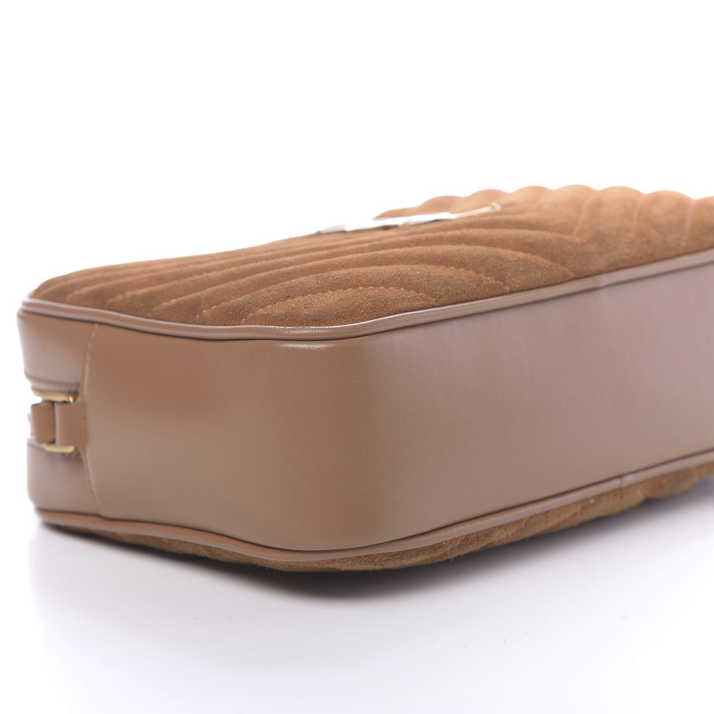 Suede Matelasse Monogram Lou Camera Bag Cinnamon