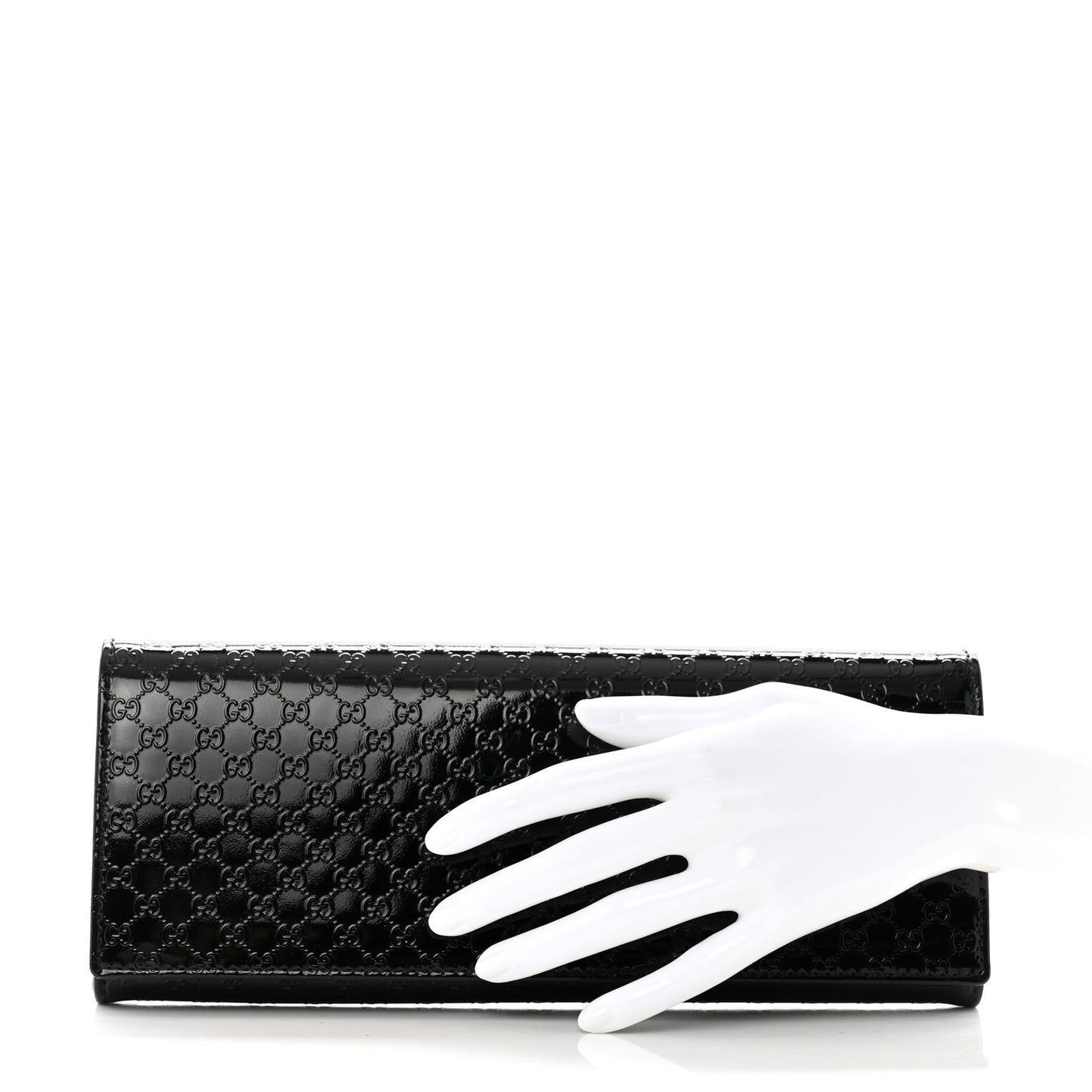 Patent Microguccissima Small Broadway Clutch Black