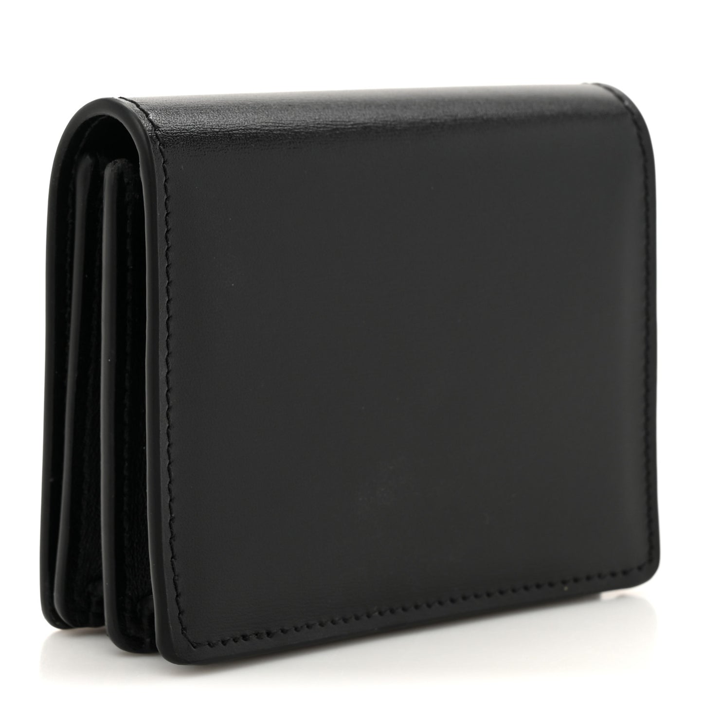 Shiny Calfskin Triomphe Busincess Card Holder Black