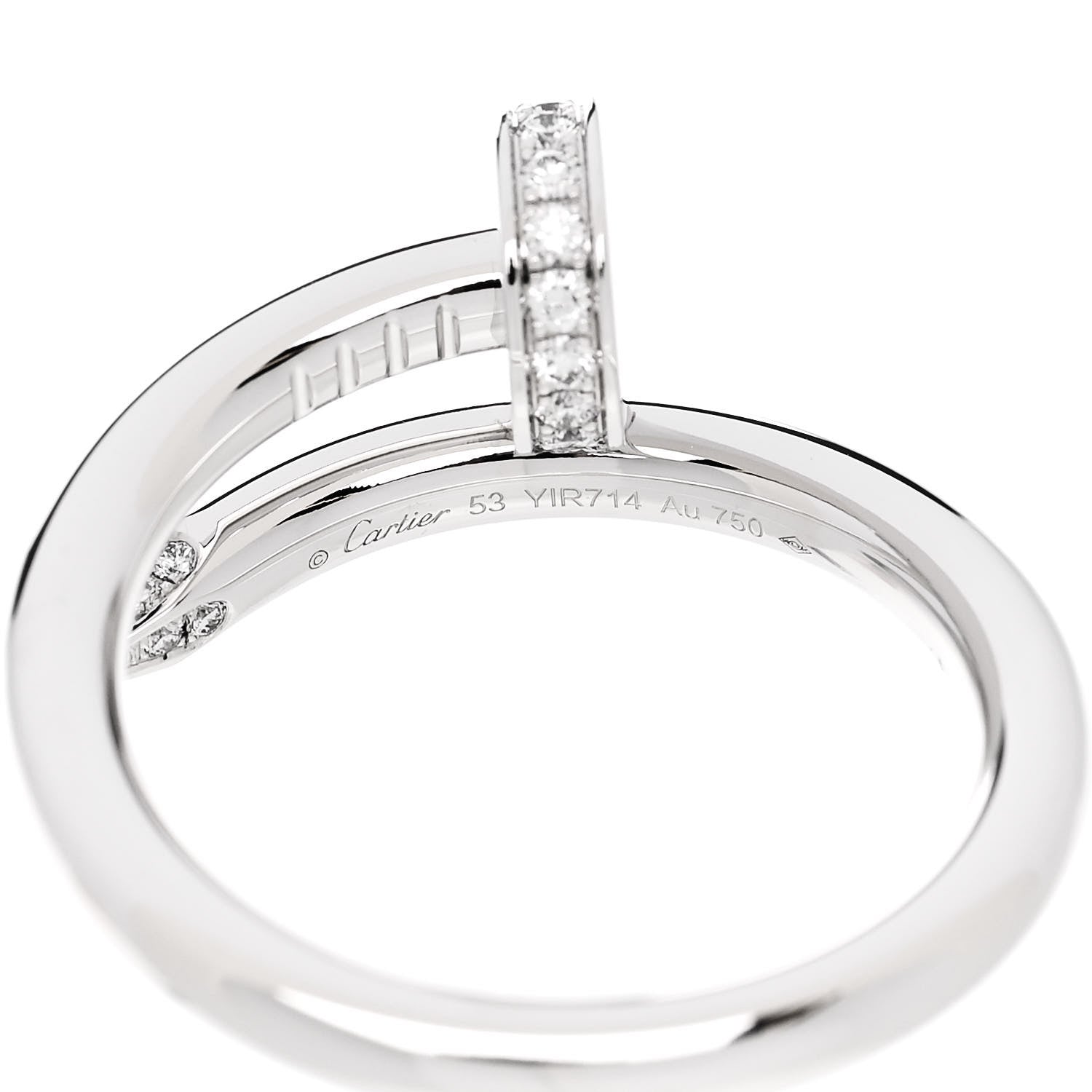 Cartier 18K White Gold Diamond Juste Un Clou Ring 53 6.25 5 of 6