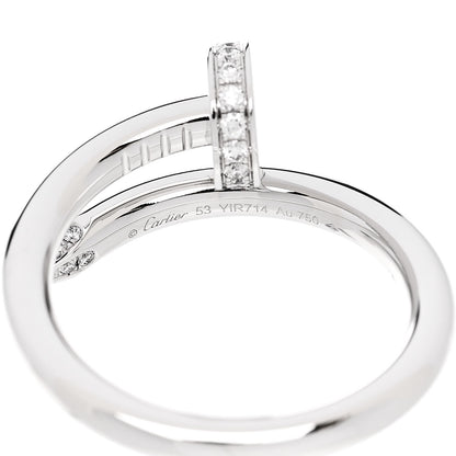 Cartier 18K White Gold Diamond Juste Un Clou Ring 53 6.25 5 of 6